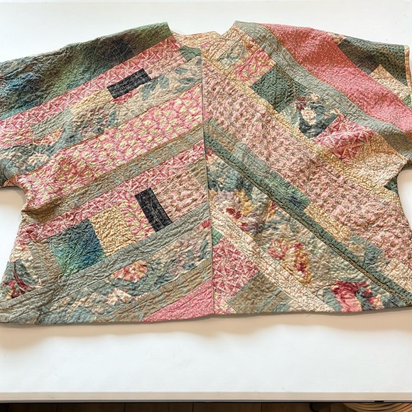 Jackets & Blazers - Vintage - quilted‎ shawl, cropped short sleeve jacket